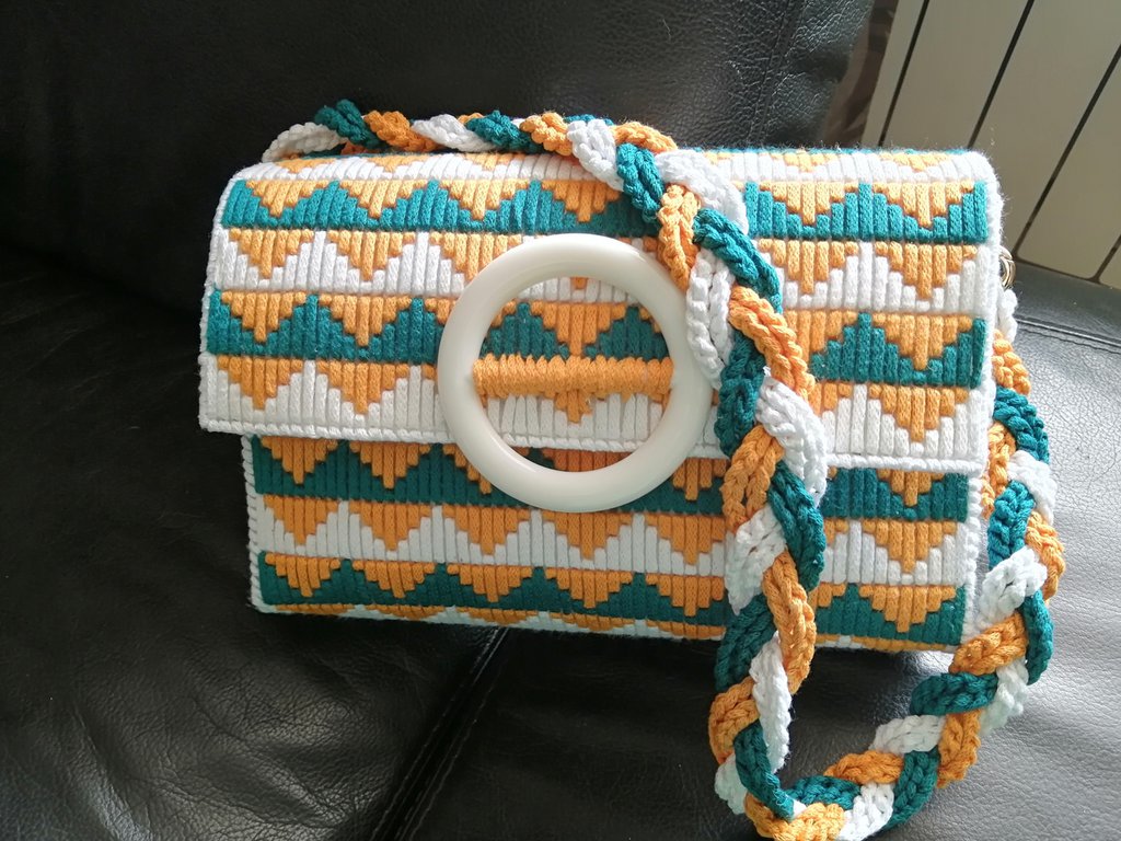Borsa Tote Uncinetto Donna In Rete Cava - Spiaggia, Shopping, Cachi