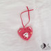 Addobbo natalizio cuore rosso con babbo natale Le Medaglie doppio cuore effetto legno personalizzabile