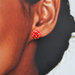 orecchini rossi, orecchini a clip senza buco, orecchini con perline, orecchini quadrati, orecchini piccoli, lexi orecchini