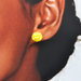 orecchini gialli, orecchini a clip senza buco, orecchini con perline, orecchini quadrati, orecchini piccoli, lexi orecchini