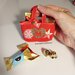 Mini borsa rossa con disegni natalizi per addobbo albero di Natale / porta regalo personalizzata