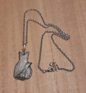 Collana con pendente gatto argento