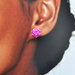 orecchini rosa fucsia, orecchini a clip senza buco, orecchini con perline, orecchini quadrati, orecchini piccoli, lexi orecchini