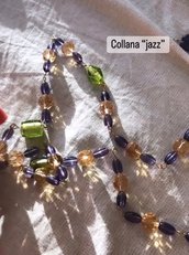 collana JAZZ, viola verde e giallo i colori che accendono questa meravigliosa collana lunga