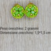 orecchini verde lime, orecchini a clip senza buco, orecchini con perline, orecchini quadrati, orecchini piccoli, lexi orecchini