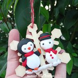 Fiocco di neve fimo addobbi natalizi decorazione albero regalo