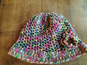 Cappello lana merino multicolore 
