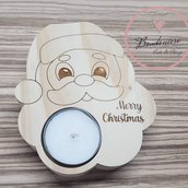 Bomboniera porta candela personalizzabile a forma di Babbo Natale personalizzabile