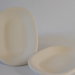 Ciotola ciotolino ovale smerlato in terracotta bianca cm 15,5x10x2
