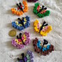 8 farfalle ad uncinetto con ali doppie colori misti