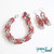 Parure Bracciale e Orecchini Chainmaille Red Silver, fatto a mano