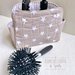 Beauty per make-up con clip, beige con stelle - organizer piccoli oggetti. Fatto a mano 