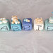 Cake topper cubi con orsetti ALATI in scala di blu nomi da 7 lettere 7 cubi 