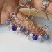 Orecchini wire donna pendenti in acciaio inossidabile con cristalli blu/azzurro e gocce