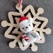 Fiocco di neve-orsetto seduto  fimo addobbi natalizi decorazione albero regalo