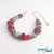 Bracciale Snake con rondelle strass, Rosso