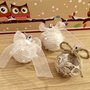 Palline di Natale Vintage con pizzo, perle, lana e tulle