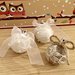 Palline di Natale Vintage con pizzo, perle, lana e tulle