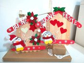Buon Natale Decorazioni fuoriporta cameretta bimbi idea regalo FESTE pinguino cuore amore 