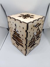 lanterna legno albero di natale renna pupazzo di neve casetta handmade laser regalo decorazione
