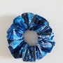 2 Scrunchies blu elastici per capelli donna in tessuto