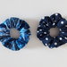 2 Scrunchies blu elastici per capelli donna in tessuto