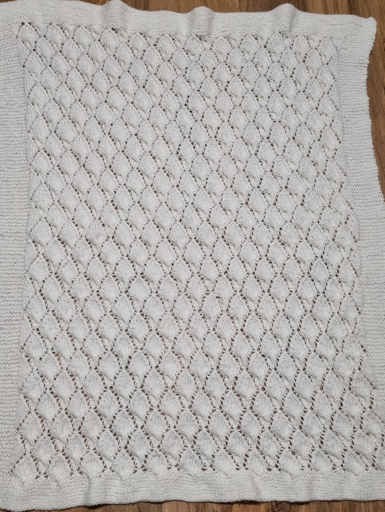 Mariplaid Coperta Per Carrozzina FIOCCO 66x86 Cm – 100% Cotone Panna