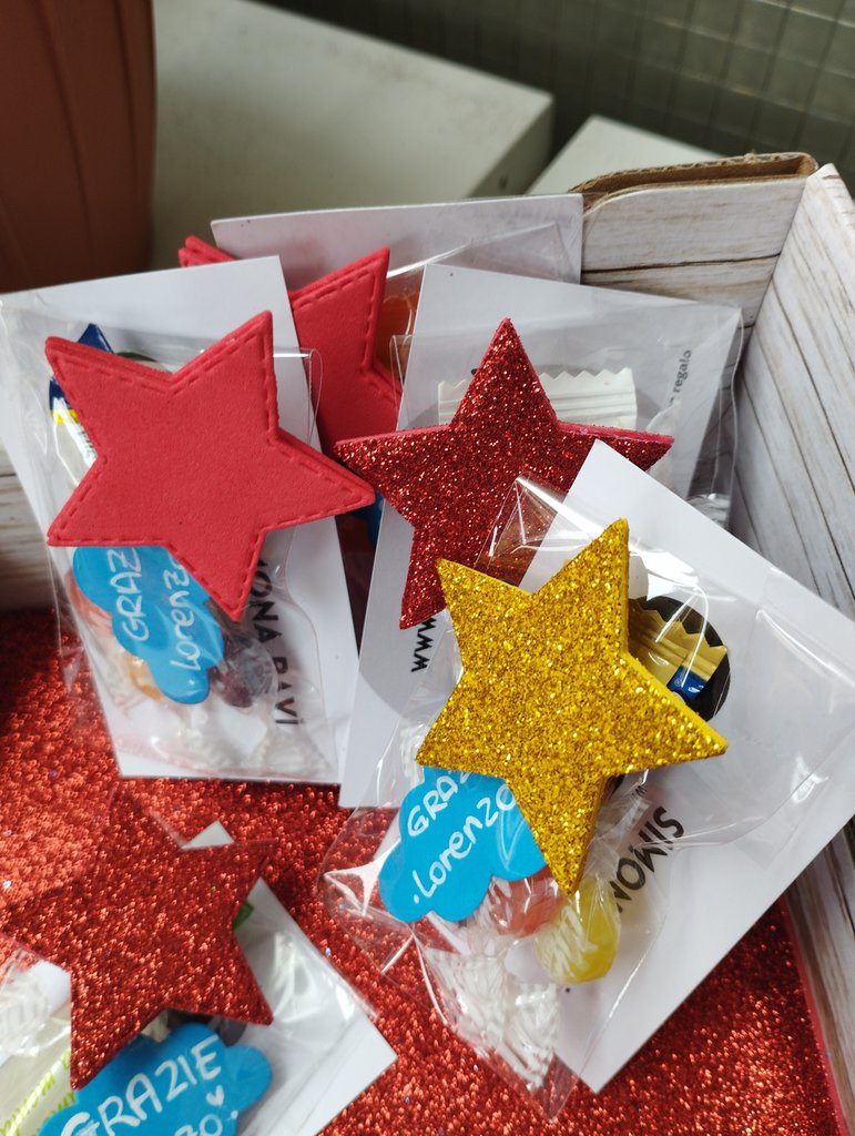 Gadget compleanno fine festa stella calamita glitter personalizzabi... su MissHobby