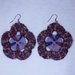 orecchini fiore viola crochet