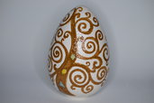 Uovo in ceramica di castelli dipinto a mano albero della vita cm 10