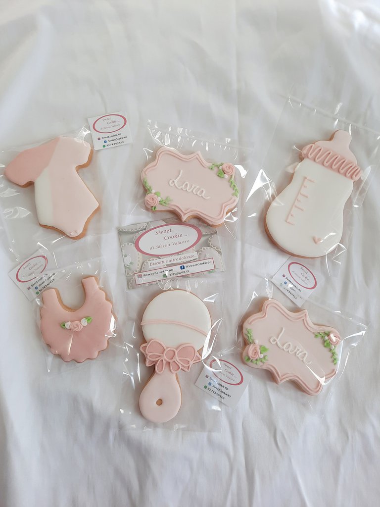 Biscotti nascita baby shower 6 biscotti kit ghiaccia reale decorati