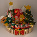 Centrotavola natalizio il villaggio degli elfi, base diametro 25 cm