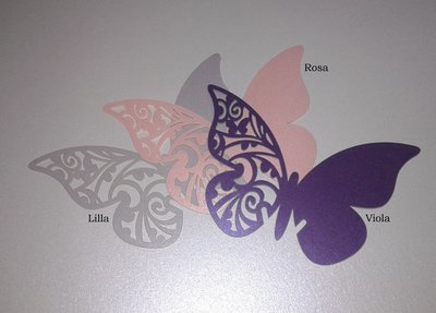 Farfalle segnaposto per bicchiere perlate lilla o viola - conf. da