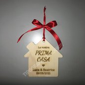 Decorazione per albero di Natale "Casetta in legno - La nostra PRIMA CASA"