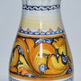 Vaso portafiori in ceramica di Castelli fioraccio giallo e blu dipinto a mano cm 30x13