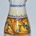 Vaso portafiori in ceramica di Castelli fioraccio giallo e blu dipinto a mano cm 30x13