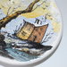 Poggia mestolo in ceramica bocciardata di castelli panorama invernale cm 29x12