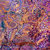 astratto violaceo dipinto a mano su seta 70x49 cm