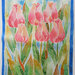 piccolo dipinto su pura seta - tulipani 25x35 cm