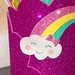 Portapenne bimbi idea regalo arcobaleno e unicorno personalizzabile gomma crepla glitter