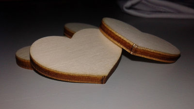 Set 100 Cuori In Legno 5 Cm - Per Decorazioni, Fai Da Te, Matrimoni, San Valentino, Senza Foro, Levigati
