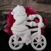 Babbo Natale su bici  in gesso ceramico profumato 