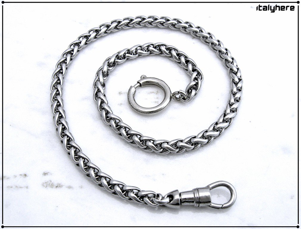 Catena Per Orologio Da Tasca Albert In Ottone - Realizzata A Mano UK, Con Ciondolo Medaglione - Foto 6