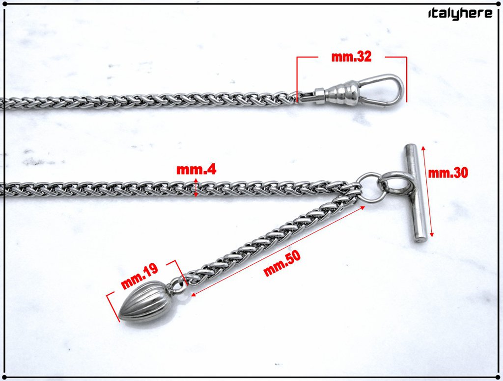 Catena Per Orologio Da Tasca Con Gancio A T - Elegante E Regolabile, Ideale Per Gilet E Giacca - Foto 9