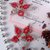 Orecchini natalizi a forma di "Stella di Natale", in acciaio inossidabile, con cristalli rossi e trasparenti