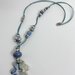 COLLANA DI FILO DI COTONE CON PERLE DI CERAMICA AZZURRO, BEIGE, BLU