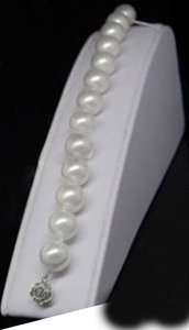 Bracciale donna con perle di conchiglia Akoya naturali da 8 mm chakra cristalloterapia