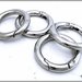 Moschettone anello, Ø 32 mm. colore argento - 2 pezzi