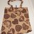 shopper/borsa arrotolabile con chiusura con bottone stoffa marrone 