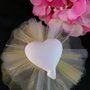 Palloncino cuore in gesso ceramico profumato su tulle 